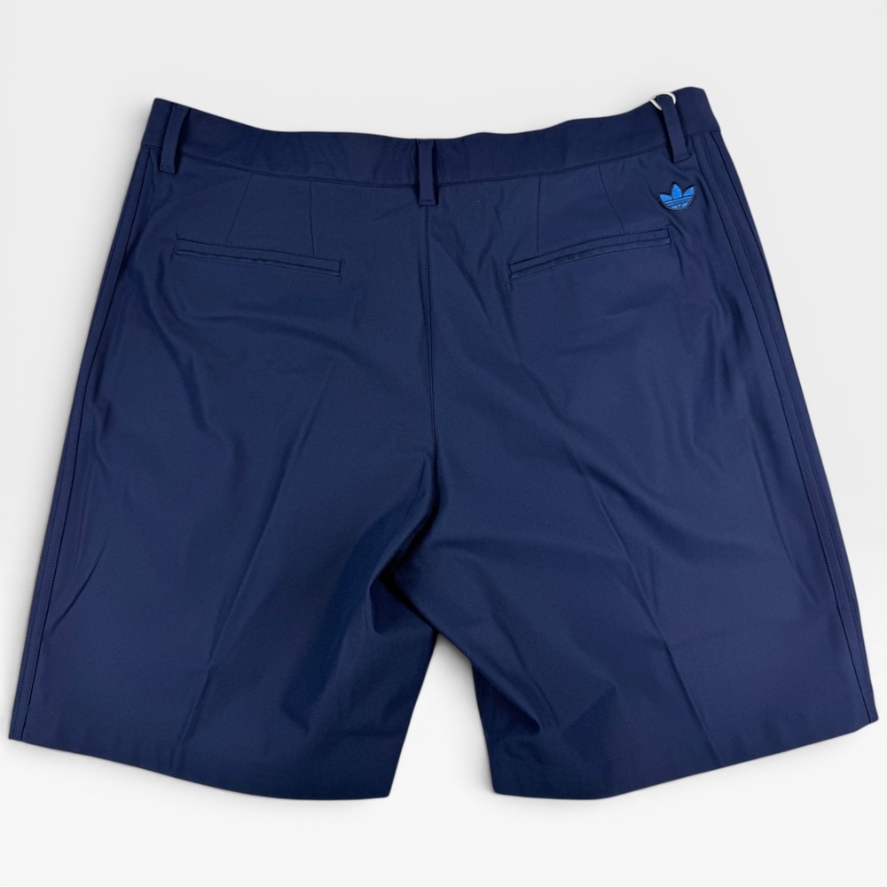 ADIDAS Golf Originals F Pleated Shorts Mens 36 Navy Blue Three Stripe Casual - Picture 8 of 13